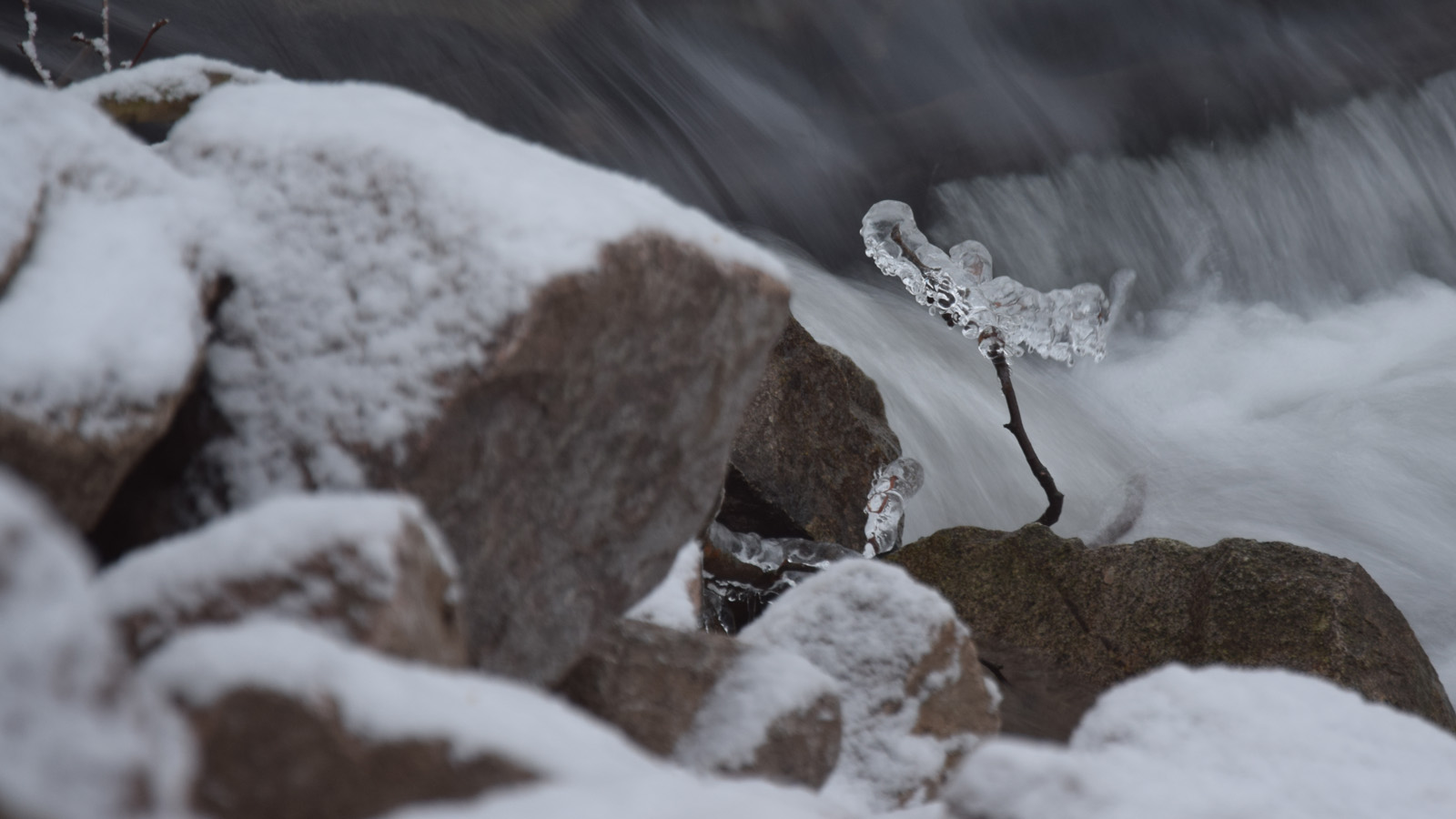Eiszapfen am Bach
